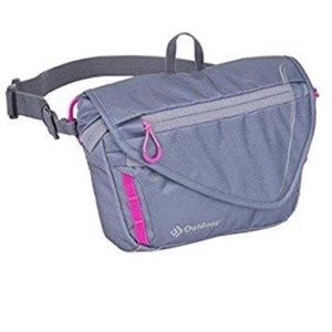 Outdoor Products Gray Nylon Crossbody: Fanny Pack Bag pink accents
